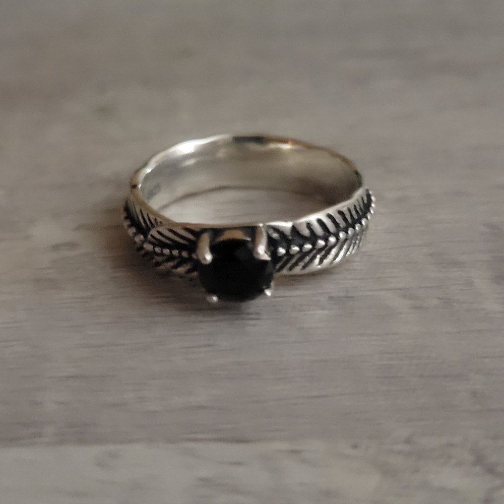Intricate Black Onyx Sterling Silver Ring
